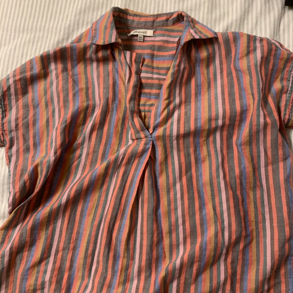Madewell striped shirt with a collar, size extra extra small